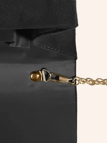 SIIZA 闪亮奢华大号女士手拿包，配有可拆卸链条肩带，适合正式场合，优雅时尚，适合女孩、女士、大学生、年轻职业女性，可用于派对、晚宴、婚礼和其他场合。 - 黑色 - 查看 9