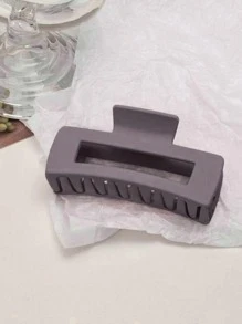 1入組女性素色矩形休閒髮爪適用於日常生活 - 紫色 - 查看 2