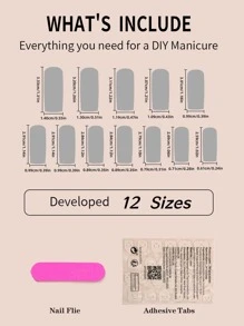 Nâng tầm phong cách của bạn với 24 chiếc Pháp Neon Dài Quan Tài Bướm Trang Trí Full Cover Giả Móng Tay Ấn Vào Móng Tay Bộ Dụng Cụ Làm Móng Tay - Nhiều màu - Xem 4