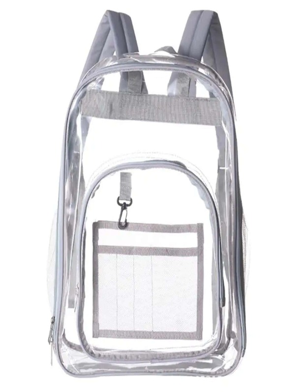 1pc Clear Backpack Water Resistant Transparent Backpack Heavy Duty See