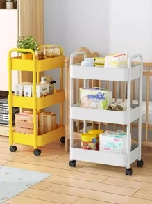 1 cái Giá để đồ đôi bàn làm việc, Giỏ đựng đồ bằng nhựa gia dụng màu vàng - Màu vàng - Xem 3