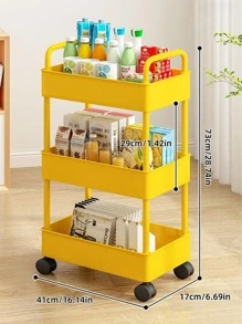 1 cái Giá để đồ đôi bàn làm việc, Giỏ đựng đồ bằng nhựa gia dụng màu vàng - Màu vàng - Xem 2