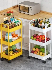 1 cái Giá để đồ đôi bàn làm việc, Giỏ đựng đồ bằng nhựa gia dụng màu vàng - Màu vàng - Xem 4