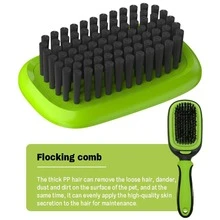 5入組綠色寵物毛刷，便攜式多功能寵物毛刷，適用於貓狗美容