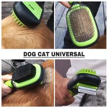5入組綠色寵物毛刷，便攜式多功能寵物毛刷，適用於貓狗美容