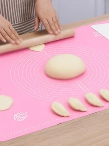 1pc Silicone Kneading Pad, Pink Water Proof Heat Resistant Mat For Kitchen Baking - Pink - View 1