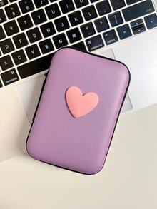 Túi lưu trữ cáp dữ liệu trang trí trái tim - Màu tím - Xem 4