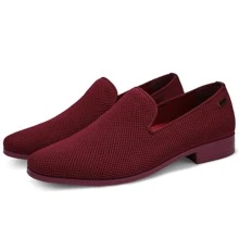 JEKO Mens Loafers Wedding Dress Shoes Slip On Driving Shoes Tuxedo Suit Shoes - 酒紅色 - 查看 7