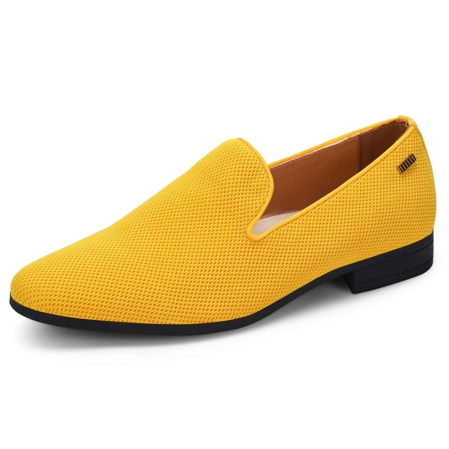JEKO Mens Loafers Wedding Dress Shoes Slip On Driving Shoes Tuxedo Suit Shoes - 黃色 - 查看 1