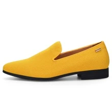 JEKO Mens Loafers Wedding Dress Shoes Slip On Driving Shoes Tuxedo Suit Shoes - 黃色 - 查看 2