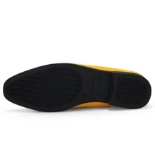 JEKO Mens Loafers Wedding Dress Shoes Slip On Driving Shoes Tuxedo Suit Shoes - 黃色 - 查看 6