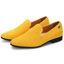JEKO Mens Loafers Wedding Dress Shoes Slip On Driving Shoes Tuxedo Suit Shoes - 黃色 - 查看 7
