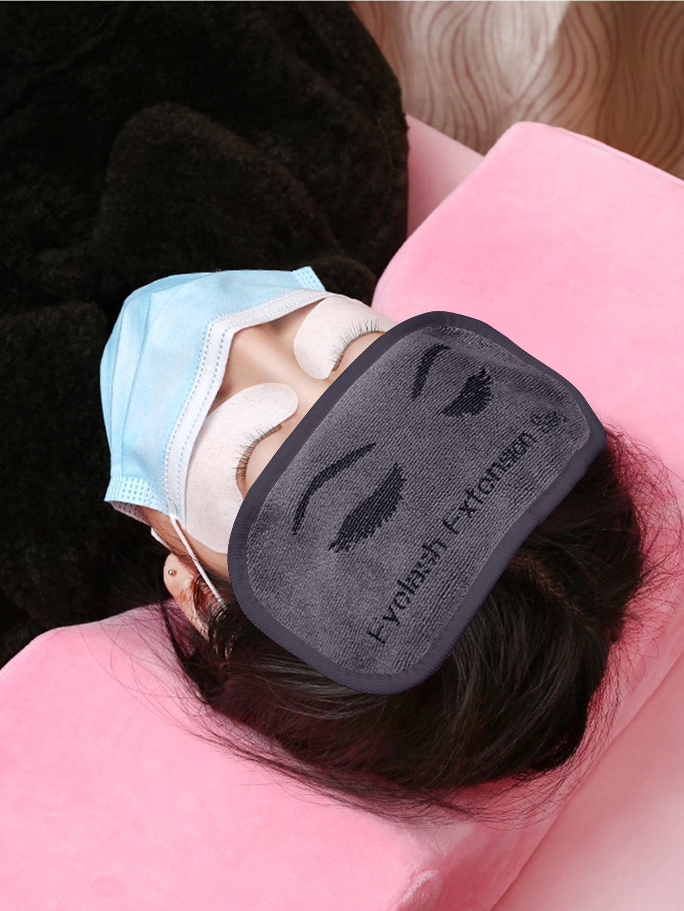 HMQ beauty 1pc Soft & Reusable Eyelash Extension Headband With Eyelashes Tape And Patches