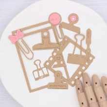 件薄膜框架和回形針設計金屬切割模具模板適用於 Diy 剪貼簿和卡片製作裝飾 - 銀色 - 查看 3