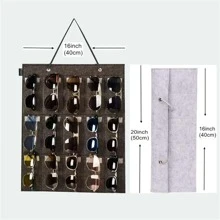 1入組太陽鏡收納盒，壁掛式毛氈眼鏡收納袋，懸掛式眼鏡收納架，眼鏡展示架