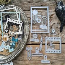 件薄膜框架和回形針設計金屬切割模具模板適用於 Diy 剪貼簿和卡片製作裝飾 - 銀色 - 查看 1