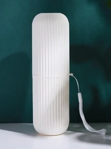 1 hộp đựng bàn chải đánh răng du lịch PP, Hộp đựng bàn chải đánh răng di động màu trắng hiện đại dành cho du lịch - trắng - Xem 2