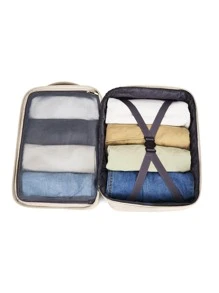 Floless 40升旅行背包，符合随身行李尺寸要求，可扩展大容量行李背包，商务旅行包，带USB充电口和防盗口袋，17英寸防水轻便圣诞礼物旅行包，感恩节假期笔记本电脑包，多功能户外徒步背包，休闲日用背包，送给爸爸、男朋友的礼物，度假必备，胸包，单肩包，斜挎包，皮包 - 米色 - 查看 7