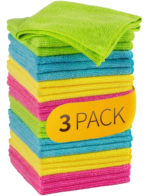3pcs Random Color Cleaning Rag, Polyester Cleaning Cloth, Absorbent