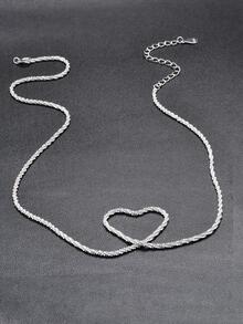 1入組時尚極簡風格純銀項鍊適合女士日常裝飾 - 銀色 - 查看 4