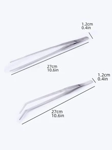 Bộ 2 nhíp bằng thép không gỉ, thẳng và cong, dùng cho cây thủy sinh hoặc cảnh quan bể cá - Nhiều màu - Xem 7