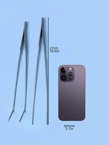 Bộ 2 nhíp bằng thép không gỉ, thẳng và cong, dùng cho cây thủy sinh hoặc cảnh quan bể cá - Nhiều màu - Xem 5