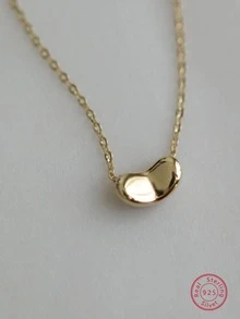 1入組時尚純銀豆豆吊墜項鍊女士日常裝飾