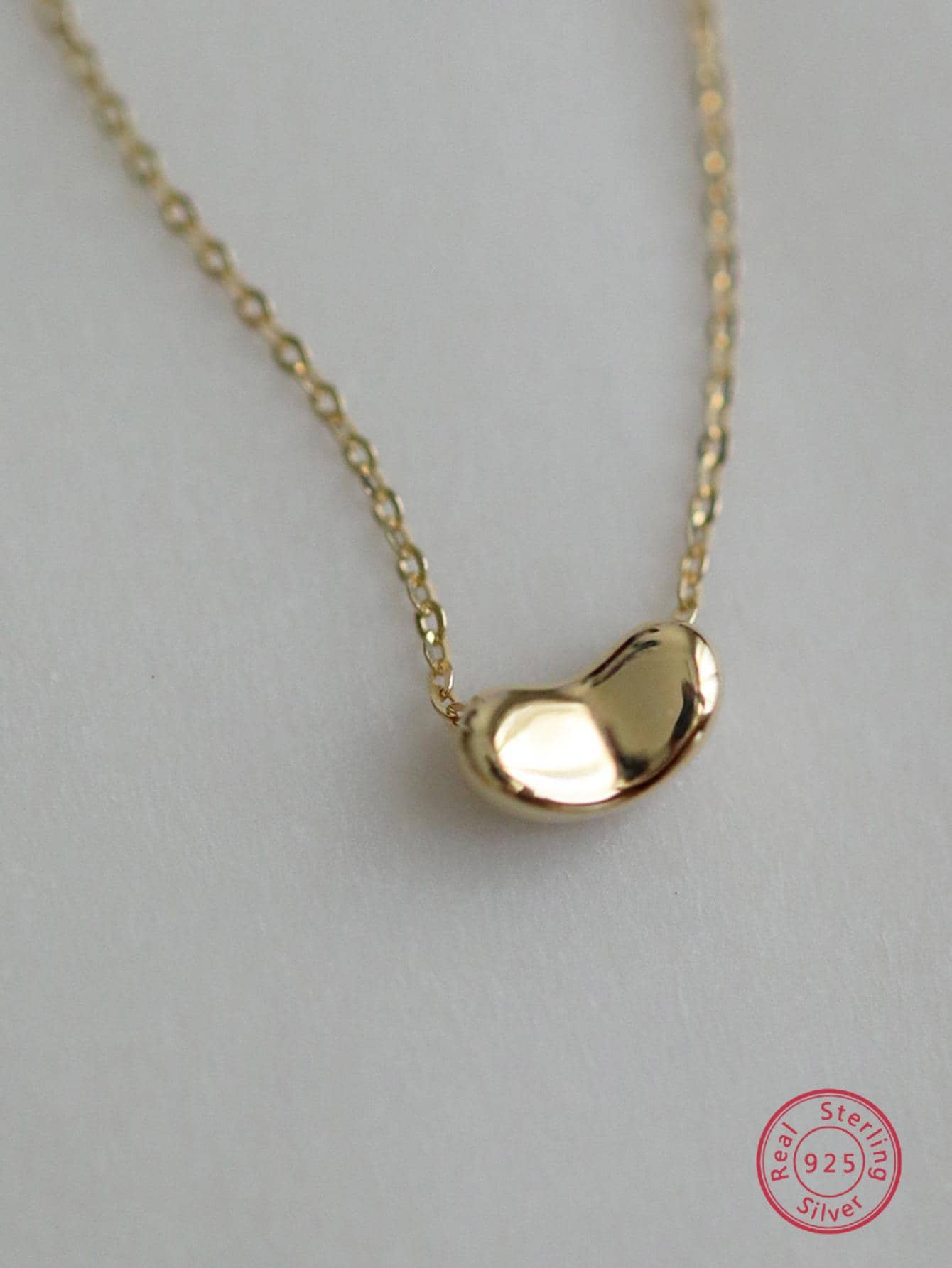 1入組時尚純銀豆豆吊墜項鍊女士日常裝飾