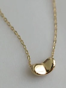 1入組時尚純銀豆豆吊墜項鍊女士日常裝飾