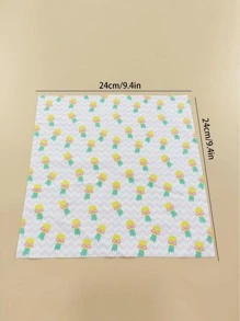 6pcs Fruit Pattern Mustard Yellow DIY Sewing Fabric, Square Colorful Cloth For Sewing - Mustard Yellow - View 6
