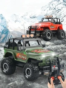 1盒塑料遙控玩具，現代字母圖形SUV設計玩具男孩禮物 - 軍綠色 - 查看 1