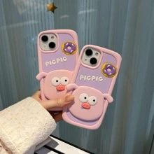 Vỏ điện thoại họa tiết lợn hoạt hình - Nhiều màu - Xem 1