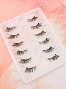 Lông Mi Giả, 6 Đôi Mắt Mèo 3D Lông Mi Giả Tự Nhiên Kẻ Mắt Lông Mi Giả Dải Cho Vũ Hội Phù Hợp Với Đảng - màu đen - Xem 2