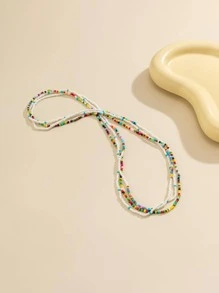3入組/套時尚珠子裝飾腰鏈適合女士適用於沙灘派對 - 彩色 - 查看 6