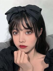 1 chiếc nơ trơn trang trí cho nữ dễ thương dùng hàng ngày ngày lễ tình nhân, dây buộc tóc, vòng tóc, phụ kiện tóc - màu đen - Xem 1