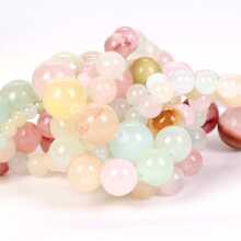 1股天然石頭珠子4/6/8/10/12mm彩色圓形散珠適用於珠寶製作DIY手環配件 - 彩色 - 查看 2