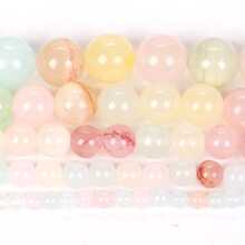 1股天然石頭珠子4/6/8/10/12mm彩色圓形散珠適用於珠寶製作DIY手環配件 - 彩色 - 查看 4