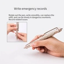 1 件装自卫武器生存笔可书写可破碎窗户个性化钨钢合金安全破玻璃工具自卫 Edc 棍棒 - 彩色 - 查看 2