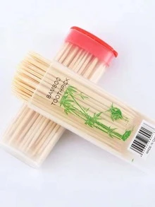 1box Portable Wooden Toothpicks - Burgundy - View 1