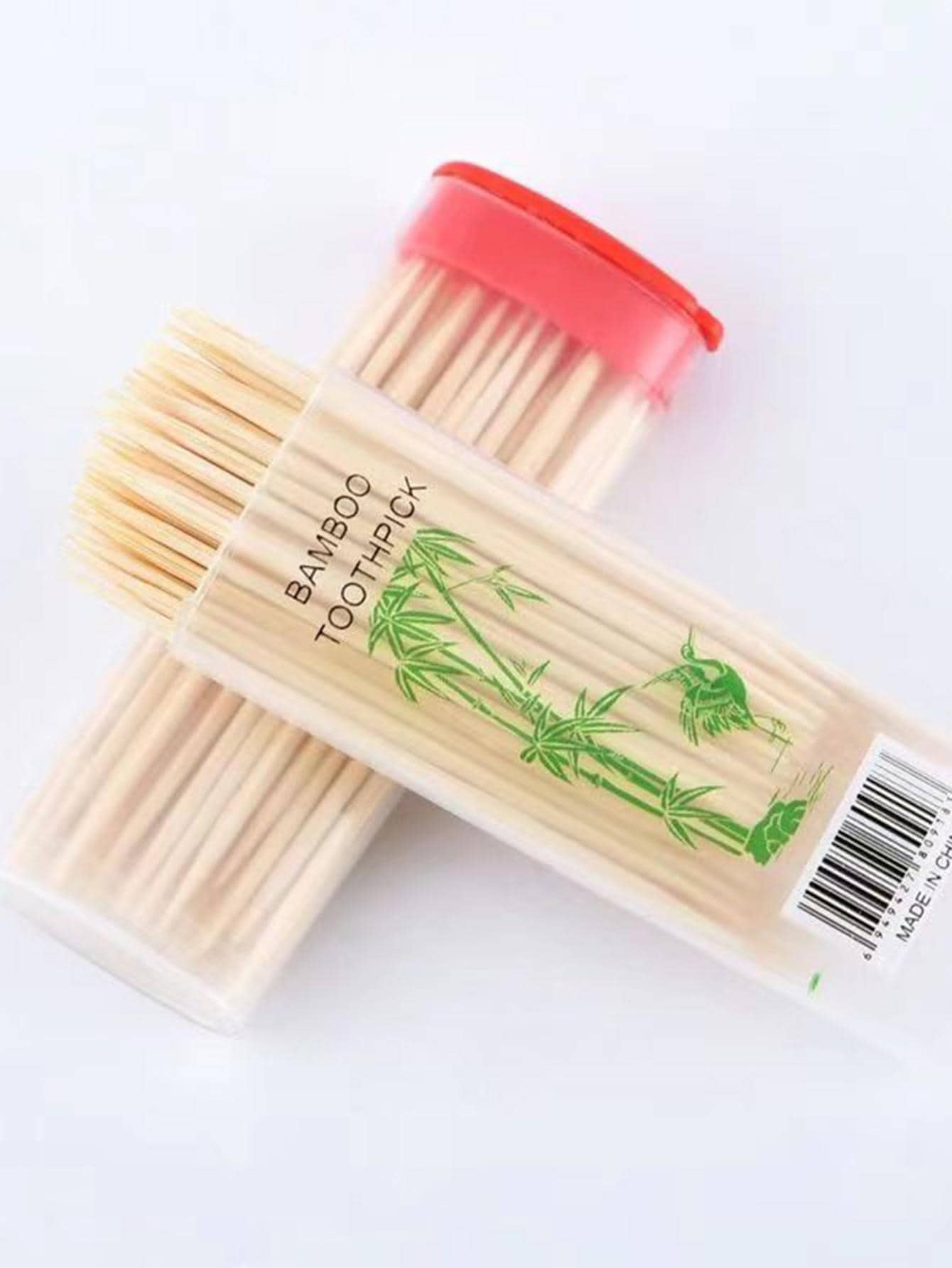 1box Portable Wooden Toothpicks - Burgundy - View 1