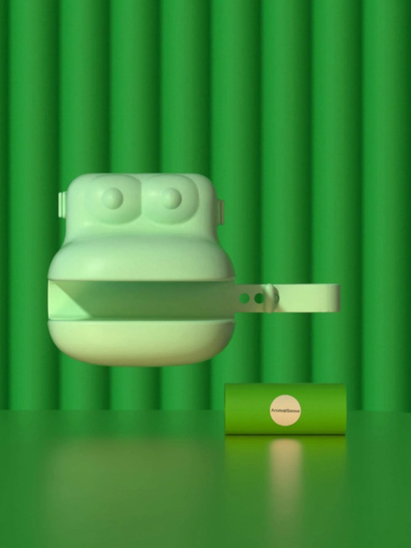 1入組寵物垃圾袋分配器，綠色青蛙形狀寵物垃圾袋分配器，適用於貓狗清潔用