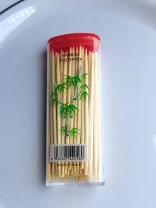 1box Portable Wooden Toothpicks - Burgundy - View 3