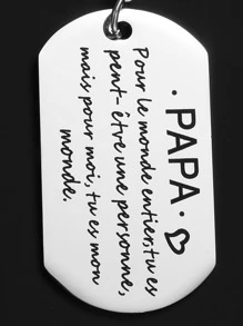 街頭男女字母細節幾何迷人鑰匙扣，適用於父親節 - 銀色 - 查看 2