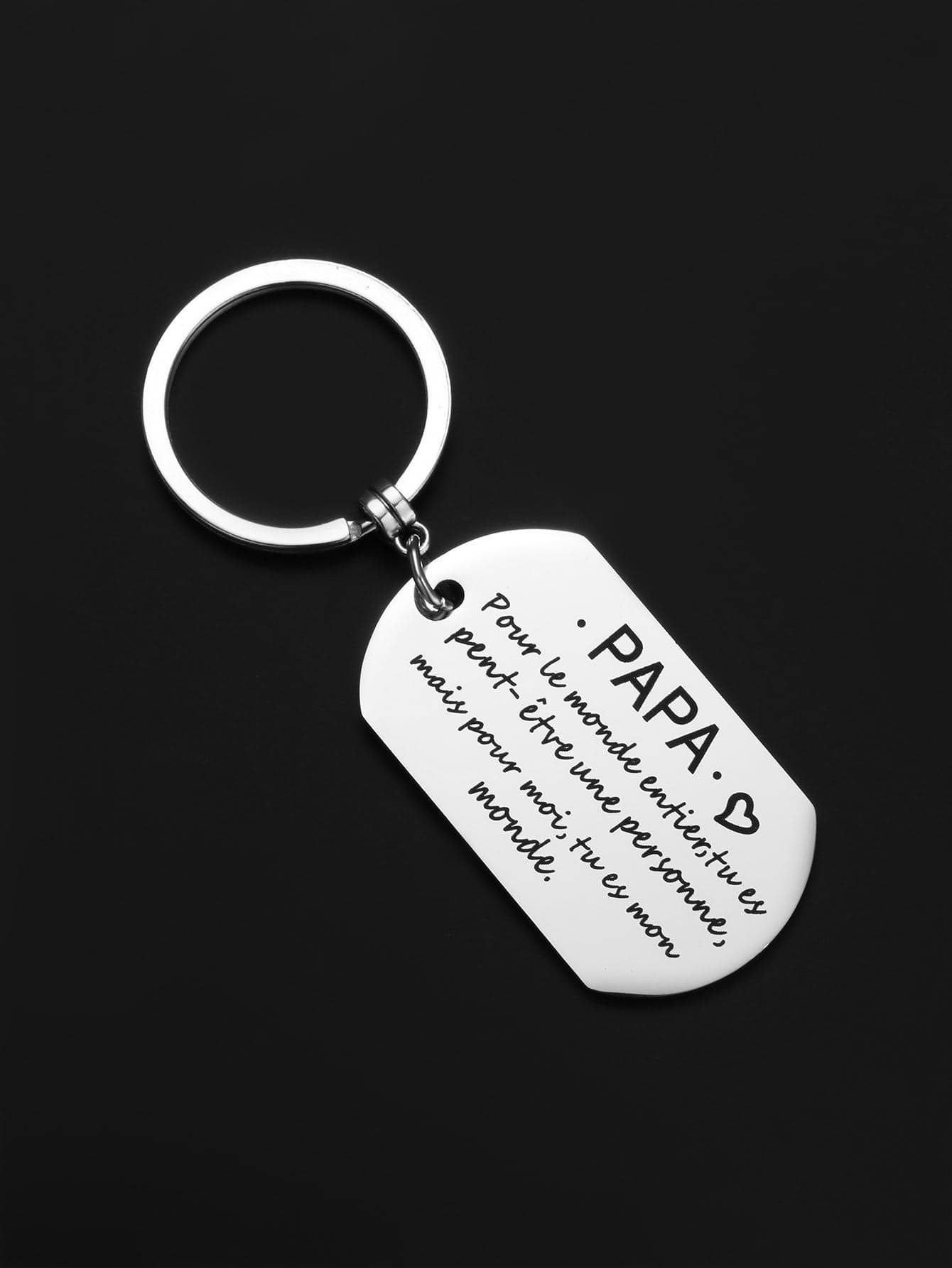 街頭男女字母細節幾何迷人鑰匙扣，適用於父親節 - 銀色 - 查看 1