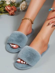 Dép Đi Trong Phòng Ngủ Mờ Tối Giản Cho Nữ, Dép Đi Trong Nhà Thời Trang Trong Nhà - Xám - Xem 5