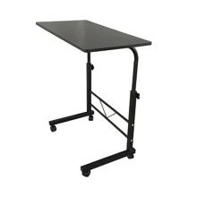 Removable Chipboard and Steel Side Table,Portable Multi-Purpose Computer Desk with Wheel,Suitable for Game Players - màu đen - Xem 8