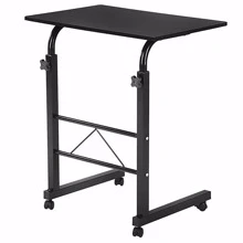 Removable Chipboard and Steel Side Table,Portable Multi-Purpose Computer Desk with Wheel,Suitable for Game Players - màu đen - Xem 6