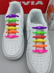 Multicolor No Tie Soft Silicon Shoelaces Set - Multicolor - View 6