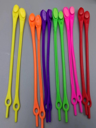 多色無繫帶軟矽膠鞋帶套裝