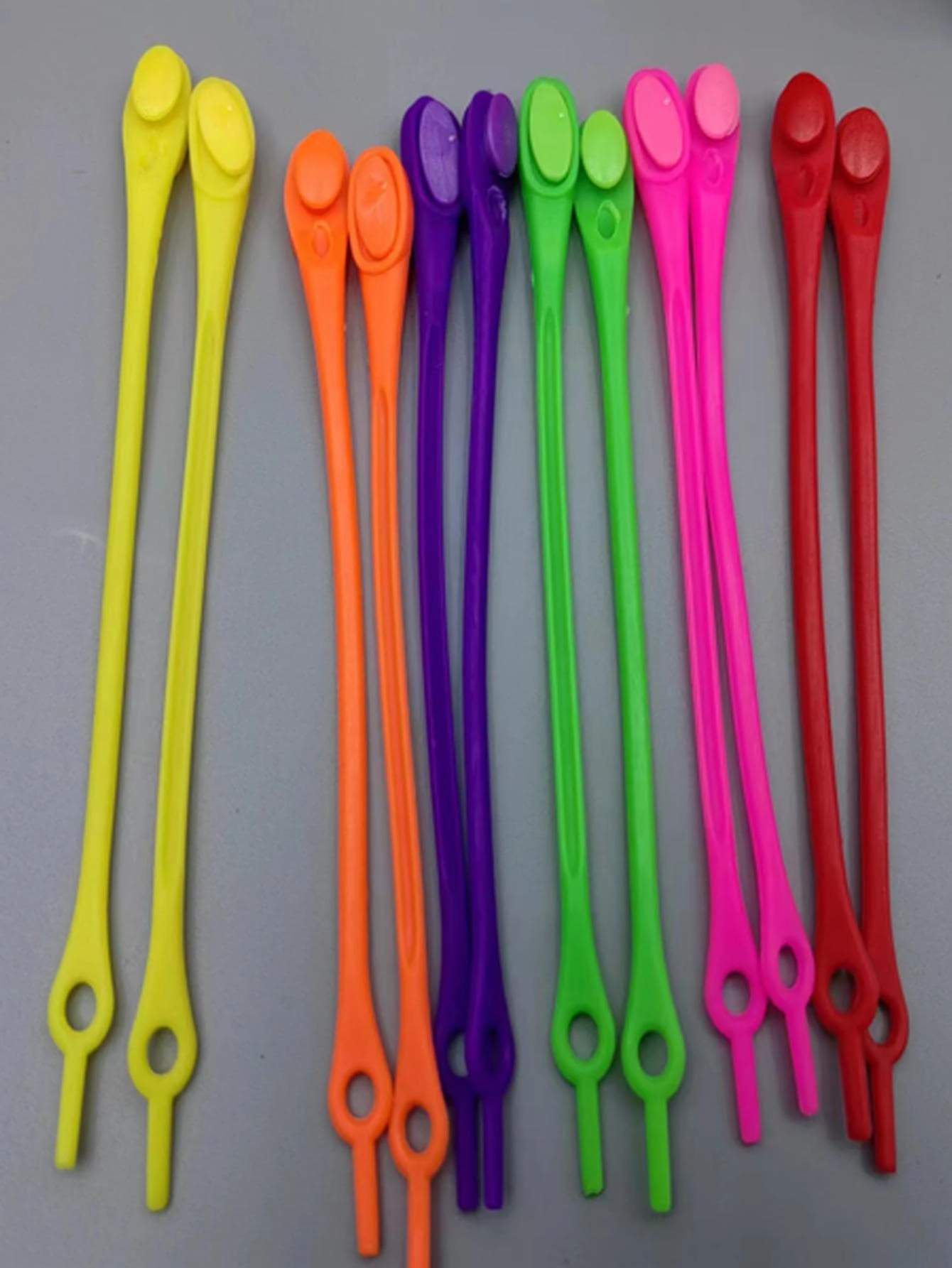 Multicolor No Tie Soft Silicon Shoelaces Set - Multicolor - View 1